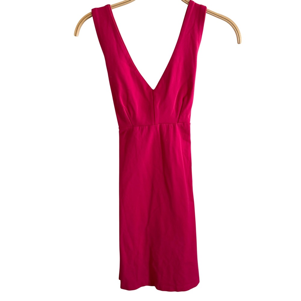 Biondo Beverly Hills Hot Pink Cross Back V-Neck Mini Dress Tactel Lycra XS